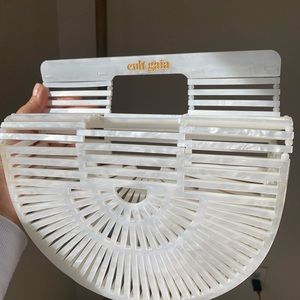 Cult Gaia acrylic ark bag pearl white
